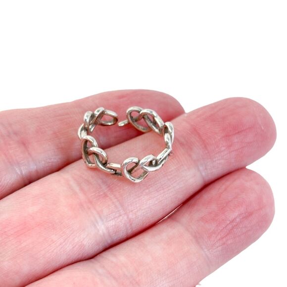 Vintage Sterling Silver 925 Open Heart Toe Ring Size 5 - Picture 1 of 7